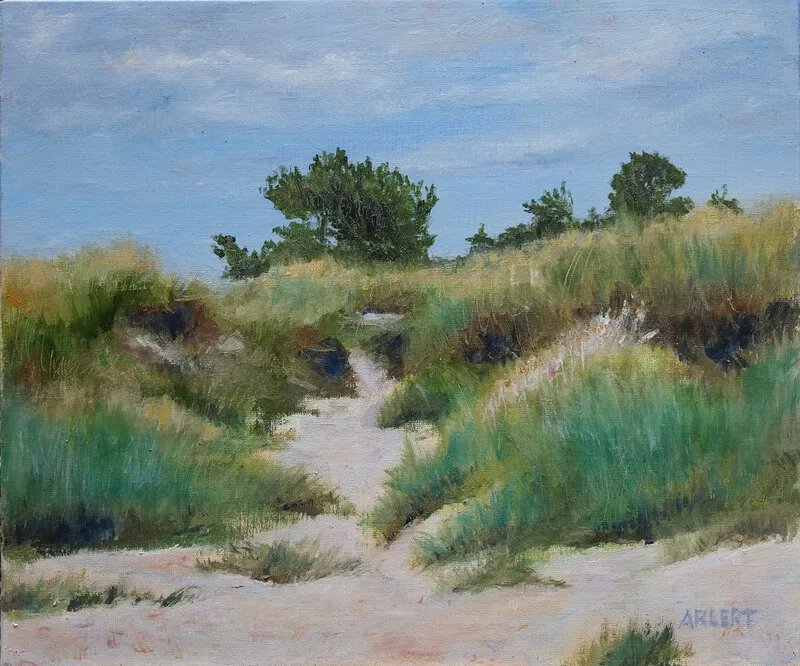 Oljemålning Sanddyner av Bertil Arlert