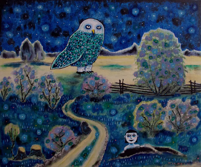 Oljemålning Silent Night av Wilhelm Bohman