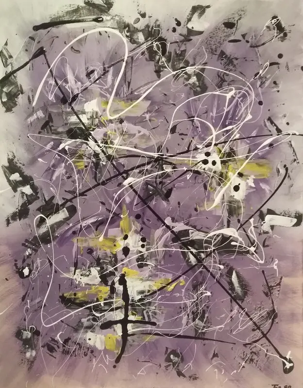 Akrylmålning Nr 98, Purple in you av Fredrik Bülow