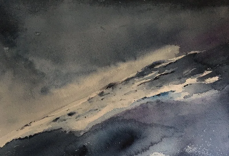 Akvarell I branten av Gunilla Tuvin