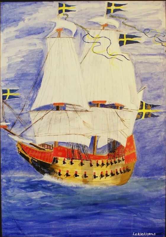 Akrylmålning Segelfartyg av Lasse Algemo