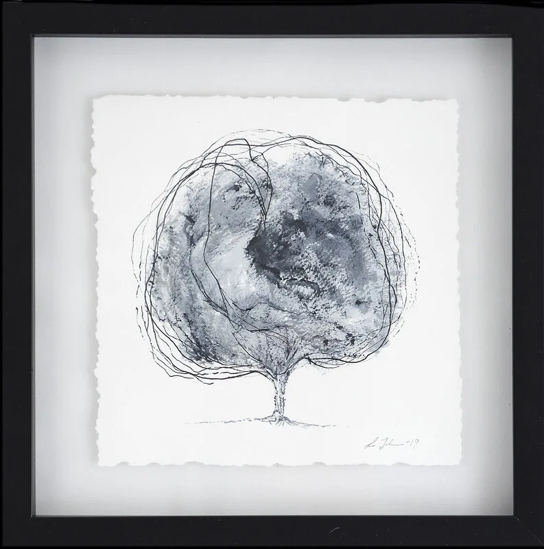 Akrylmålning Little blue av Lena Johnson