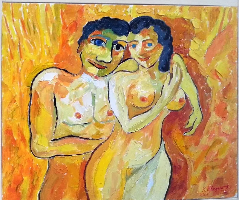 Oljemålning Älskande par1 av Sebastian Marquez