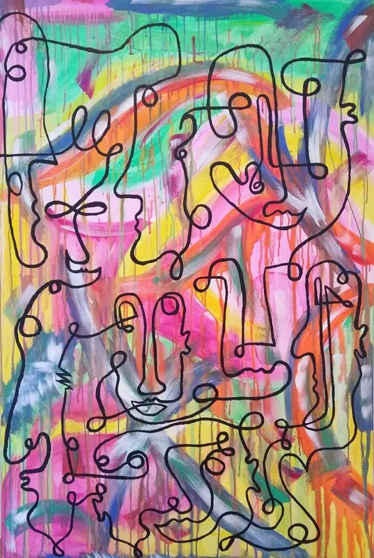 Akrylmålning Nr 159, Untitled av Fredrik Bülow